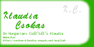 klaudia csokas business card